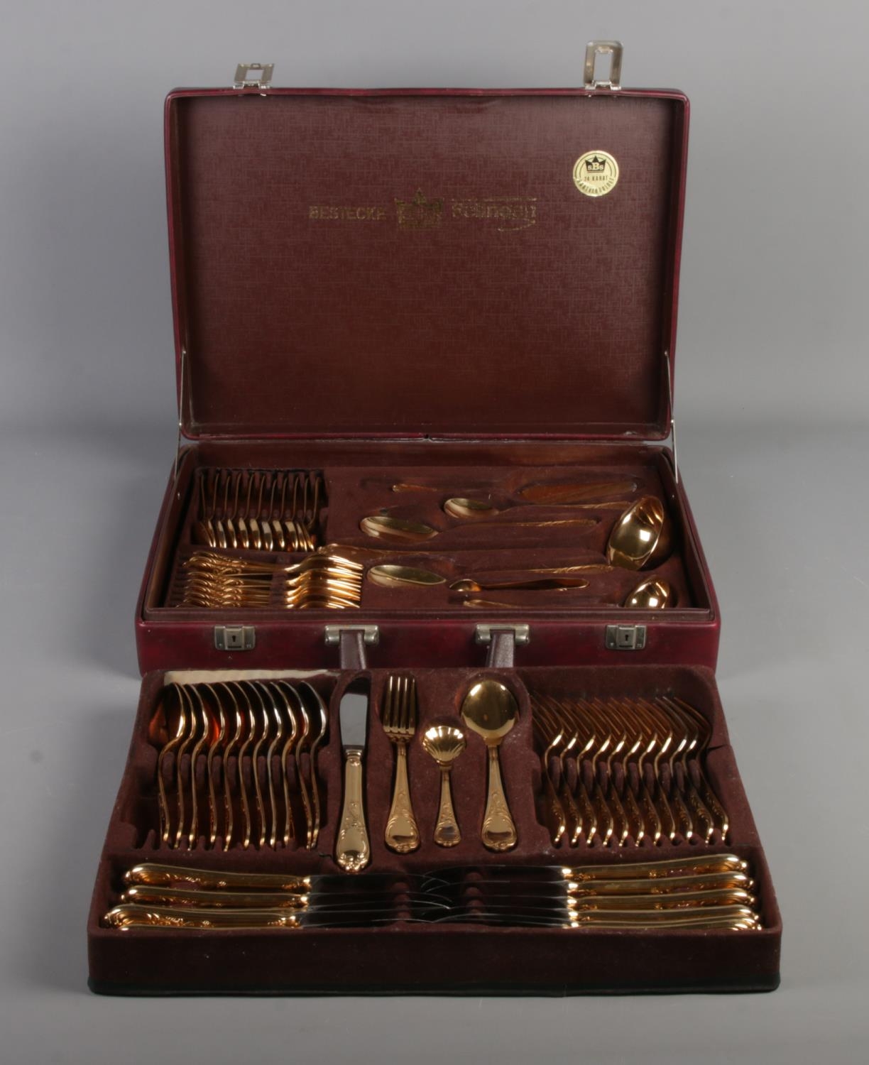 Cased Bestecke Solingen gold plated cutlery canteen - Image 2 of 3