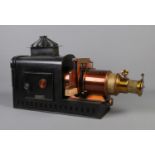 A Houghton-Butcher magic lantern projector converted to electric.