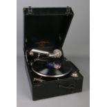 A Viva-Tonal Columbia Grafonola Number 202 portable picnic gramophone. Working.
