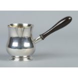 A George III silver brandy pan with turned ebonised handle. Assayed London 1807. Height 8cm. 144g.