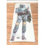 A Star Wars Boba Fett promotional poster dated 1995. 190cm x 72cm. Some minor tears to edges. Top