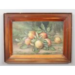 Joseph Bunker (British 19th century), a framed watercolour, still life of apples. Signed. 29.5cm x