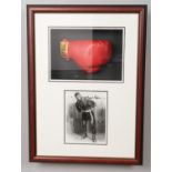 A signed Floyd Patterson boxing glove and photograph in presentation case. Approx. case dimensions