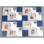 A set of eight Benham silk commemorative first day covers.
