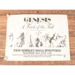 Vintage Genesis concert poster original 1976 Trick of the Tail New Bingley Hall, 40 x 30 inches.