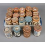 A collection of Wax phonograph cylinders and five empty cylinder cases including Edison Concert