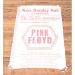 A poster for the Pink Floyd concerts at New Bingley Hall in Stafford, England on March 28-30,