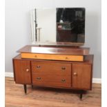 A Beautility dressing table with mirror featuring upper tier drawer and tapered legs. Approx.