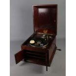 A His Master's Voice hornless gramophone. Working