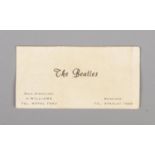 Business card belonging to Alan Williams the first managers of The Beatles