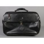 A Mont Blanc leather trolley case travel bag. Approximately 56cm x 35cm x 28cm.