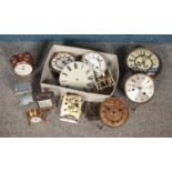 Assorted box of clocks and clock parts