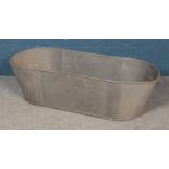 Metal galvanised bath tub. 124cm long