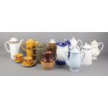 A collection of mainly decorative teapots. To include examples from J. Stiff and Sons. Wedgwood,