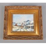 George Cunningham (1924-1996) gilt framed oil on canvas titled 'Mayfield Rd, Fulwood' depicting