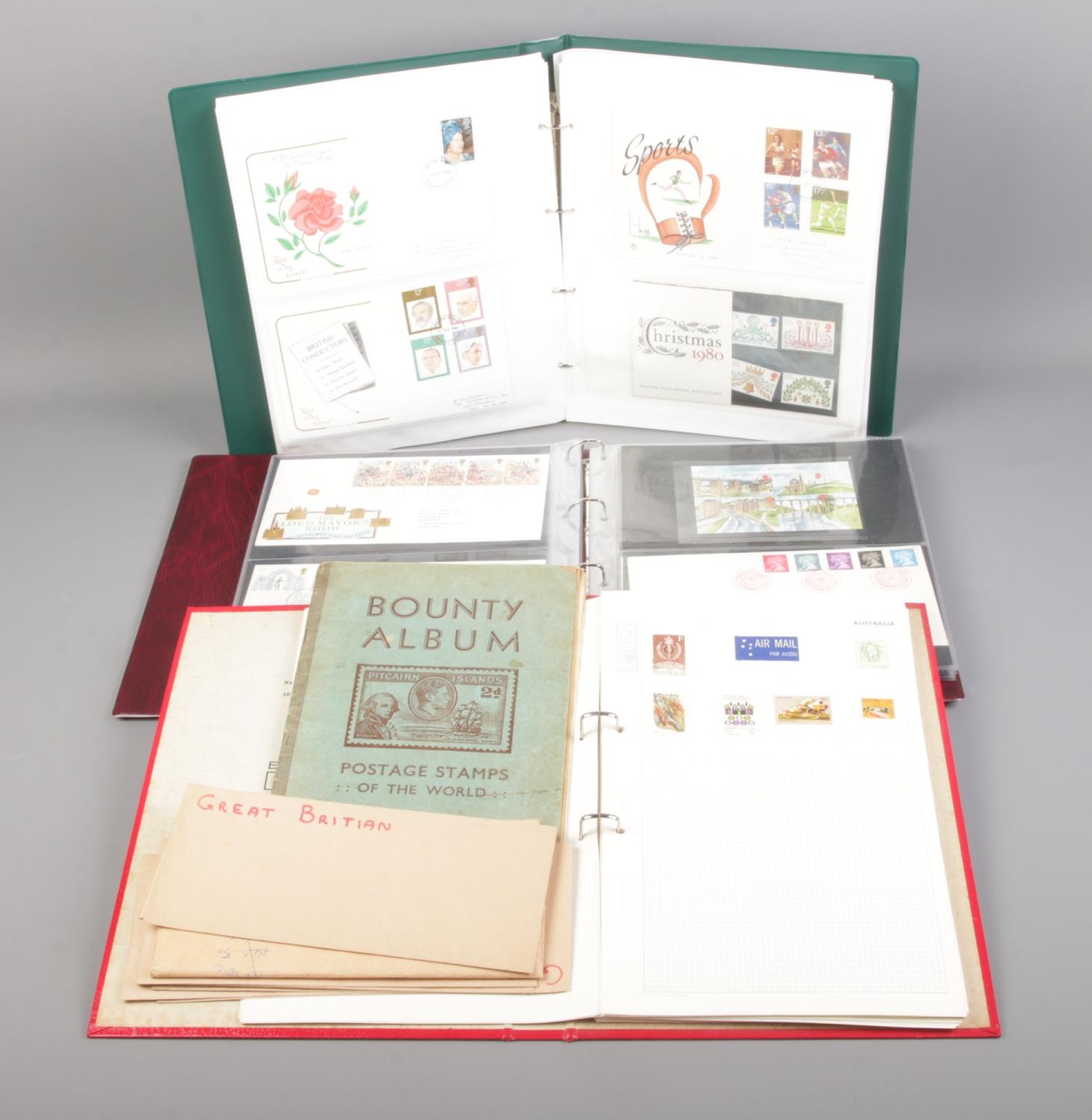 Three albums of stamps including first day covers, presentation packs and loose examples. - Image 3 of 3