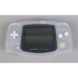 A Game Boy Advance transparent model.