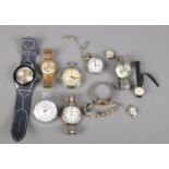 A collection of assorted wrist and pocket watches. To include Gents Zentra Schwebering manual