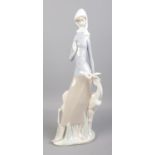 A large Lladro figure formed as a woman with deer. Approx. 45cm tall.