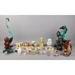A collection of assorted ceramics, to include fish 'glug' jugs, Hornsea and Withernsea fauna,