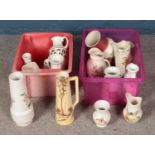 Two boxes of assorted Radford ceramics including vases, jugs, etc.