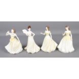 Three Royal Doulton ceramic ladies along with one Coalport example to include Rose (HN4581), Georgia