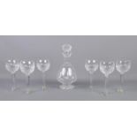 Six Waterford crystal Colleen pattern hock glasses, together with a Waterford crystal Lismore