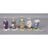 Five boxed Royal Doulton Bunnykins figures including Air Controller, Sailor, Girl Guide, Guide