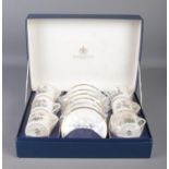 A cased Royal Worcester 'Alpine Flowers' coffee set, containing six cups and saucers. Still in