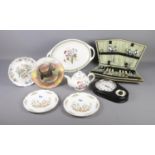 A mixed box of Port Meirion, Royal Doulton and Aynsley ceramics along with a mixed canteen of