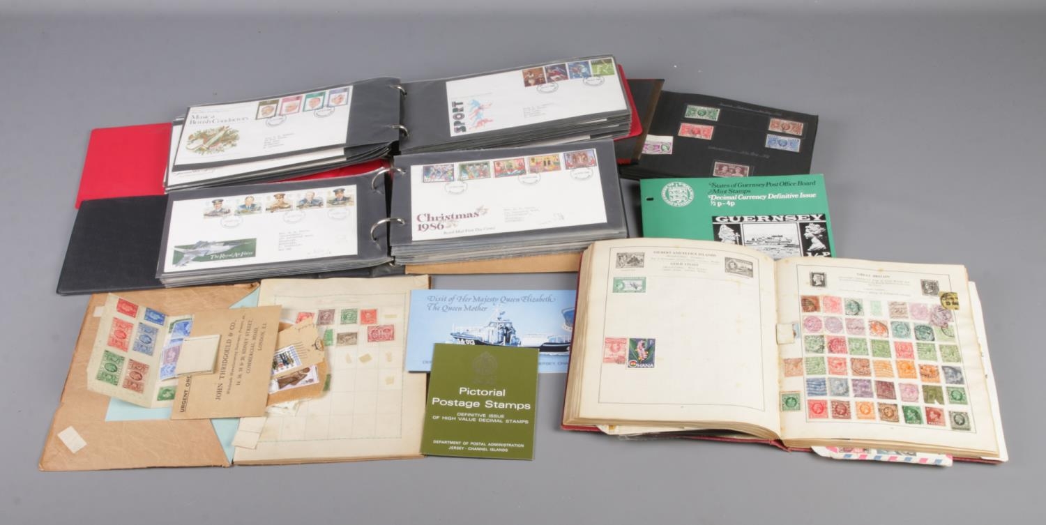 A collection of world stamps and first day covers including British Penny Red, German WWII