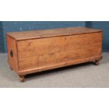 A 19th century pine blanket box with hinged top. Height 58cm Width 139cm Depth 60cm