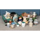 Two large boxes of mixed ceramics, glassware and other collectables including Masons, Wade and more