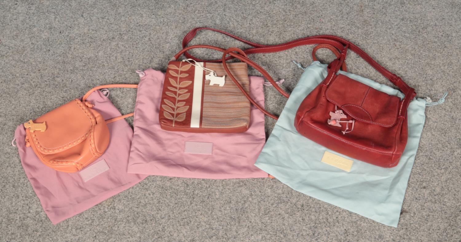 Three Radley cross-body bags, all with dust jackets.