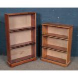 Two pine bookcases.