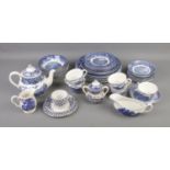 One box of blue and white ceramics including Ridgway Staffordshire and Barratts.