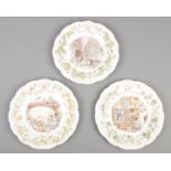 Three Royal Doulton Brambly Hedge cabinet plates. Includes Crabapple Cottage, Old Oak Palace and The