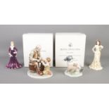 Four ceramic figure groups, to include boxed Royal Doulton 'Georgia' and 'From the Heart Best