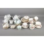 A collection of near complete tea sets including Duchess "Victoria", Aynsley, Midwinter England
