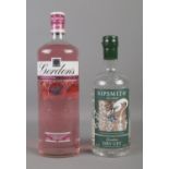 Two bottles of full and sealed gin; Sipsmith London Dry Gin (70cl) and Gordon's Premium Pink Gin (