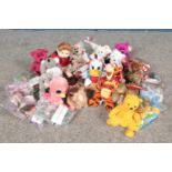 A collection of mainly TY Beanie toys.