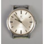 A gents stainless steel Omega Geneve manual wristwatch head. Running.