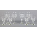 Two sets of four Waterford Crystal glasses in the 'Colleen' design. Comprises of four tall goblets