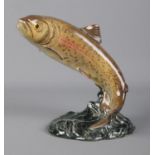 A Beswick ceramic model of a leaping trout; No. 1032. 16cm high.