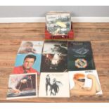 A box of assorted records of mainly pop to include Abba, Eurythmics, Supertramp, Fleetwood Mac,