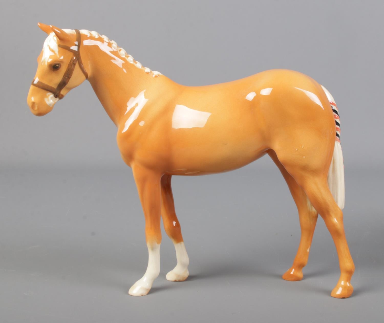 Two Beswick Donkeys, together with two Beswick Palomino horses, H259, and foal. All in good - Image 2 of 2