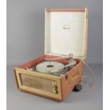 A Dansette Bermuda portable record player with Monarch turntable.