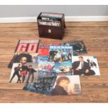 A box of records to include Bon Jovi, Paul McCartney, Bob Marley, Europe and Blondie