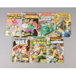 A collection of Marvel comics including Luke Cage, The Torpedo, The Defenders, Captain America and