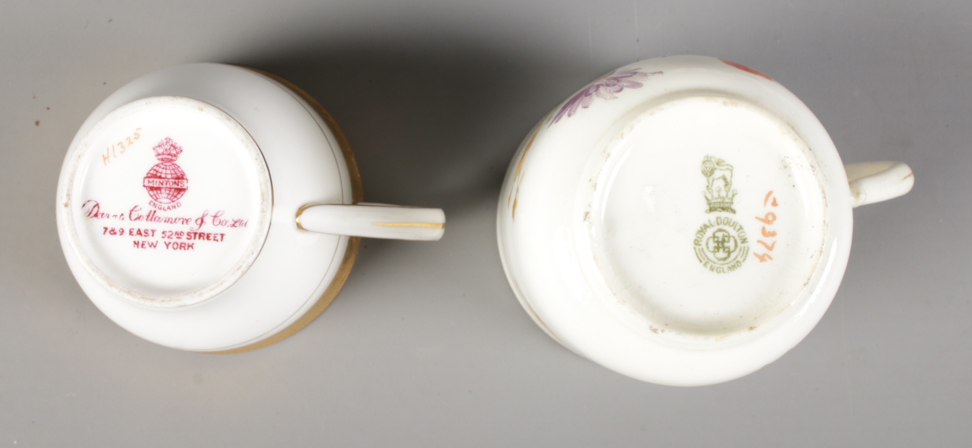 A collection of Davis Collamore & Co for Minton tea cups and saucers featuring gilt decoration. - Image 3 of 3